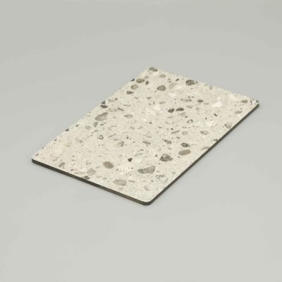 Acp Bảng Bọc tường trang trí đá cẩm thạch hạt trắng Terrazzo Aluminium Composite Panel