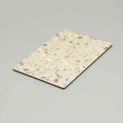 Nhìn vàng nhạt Terrazzo Marble Aluminium Composite Panel A2 4mm Composite Panel