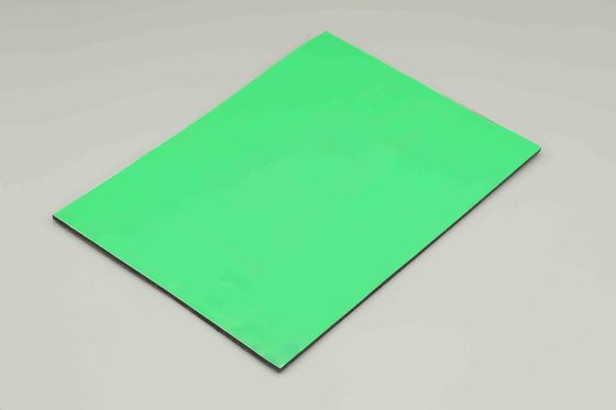 Apple Green 1.22M Pvdf nhựa composite panel Mirror Finish Acp Color Sheet Cho tường rèm