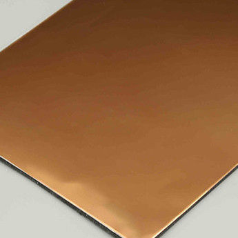 Champagne Mirror Aluminium Composite Panel PE Coating Aluminium Core Panel Bức tường