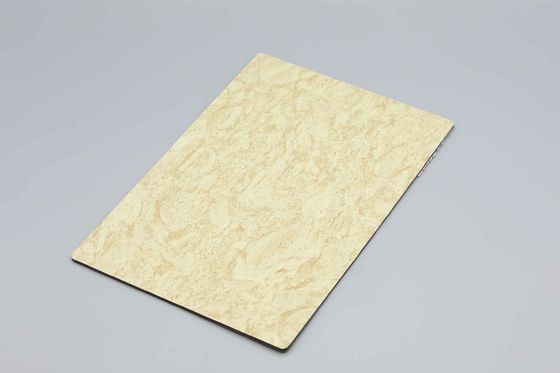 Bảng tổng hợp nhựa nhôm đá được phủ PVDF với chiều dài 2440mm và kết cấu đá cho tường trang trí