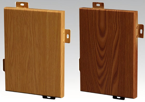 Loại hạt gỗ tấm thông thường nhôm Mặt tiền bên ngoài Bức tường Lớp phủ Fluorocarbon phủ độ bền chống ẩm bề mặt phẳng